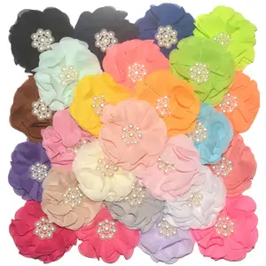 7cm handmade chiffon silk flower fabric bulk large artificial flower making A110