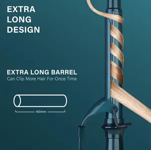Customized Professional Extra Long Barrel Curling Iron Ceramic Heating Barrel Hair Curler Roller Iron Crimper