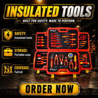 Kit d'outils isolés certifiés VDE 1000V IEC 60900, 25 pièces, avec jeu de tournevis à cliquet isolés et jeu de coupe-câbles latéraux isolés