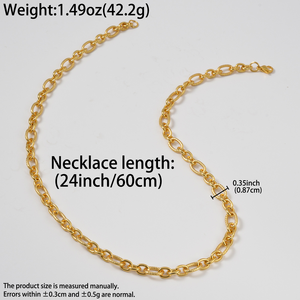Colliers classiques robustes en acier inoxydable plaqué or 18 carats, texturés, anti-ternissement, pour hommes et femmes, parfaits pour les rendez-vous et les rassemblements. - Product Image 6
