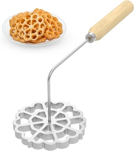 Bunuelos <span class=keywords><strong>moule</strong></span> poignée Rosette Timbale fer ensemble aluminium gaufres moules poignée entonnoir gâteau anneau détachable Rosette fabricant gâteau outils - Product Image 1