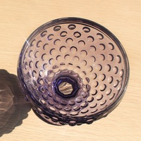 LANGXU Verres à vin en verre épais avec surface à bulles gaufrée or violet, style 'Fable', pour crème glacée et vin, Kit Carey