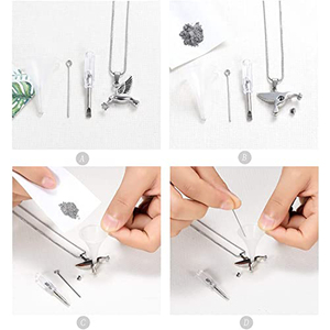 Perhiasan kremasi baja tahan karat perhiasan peringatan batu kelahiran personalisasi burung kolibri kremasi kalung abu - Product Image 5
