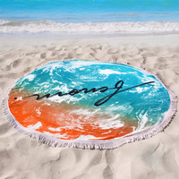 Microfibre Fabricant prix usine OEM conception personnalisée photo impression réactive grande serviette de plage ronde