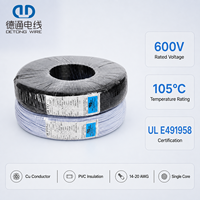 Câble d'alimentation 1015 18AWG en cuivre isolé PVC UL758/CAS C22.2 N°210 600V 105 ℃   Utilisation d'équipements électroniques