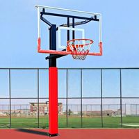 Support de basketball portable Zhuoling pour intérieur/extérieur, panneau en verre trempé, système de panier réglable en hauteur, cadre en fer, respectueux de l'environnement