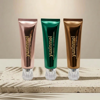 Tube Lipat 15ml 35ml Custom 22mm ABL untuk Serum Mata, Tutup Sekrup Bunga Petal, Plastik OEM Label Pribadi Grosir