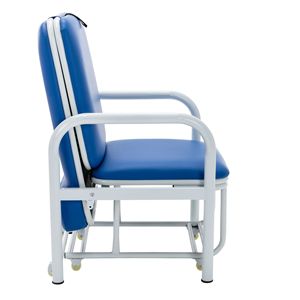 Chaise-lit inclinable et pliable Jiarunde Companion, double usage, pour hôpital, soignant, bureau, repos, en similicuir bleu C-5020 - Product Image 3