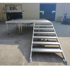 Escenario Portátil Moderno de Madera y Aluminio para Exteriores, Fácil de Montar, con Iluminación para Eventos de Iglesia, Sin Necesidad de Electricidad - Product Image 6