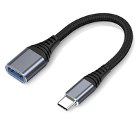 Cable Adaptador OTG 3.0 Tipo-C a USB con Nylon Trenzado para Teléfono Móvil, Computadora, Teclado, Carga y Transferencia de Datos USB Tipo C