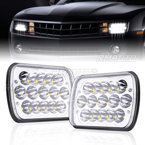 Phares LED 5x7 7x6 5000K-6000K Blanc 15 LED Étanche IP67 Faisceau Scellé LED Haute et Basse Intensité pour Jeep Wrangler - Product Image 1