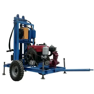 Appareil de forage de puits d'eau monté sur double tracteur hydraulique pour forer un puits d'eau de 150 mètres de profondeur