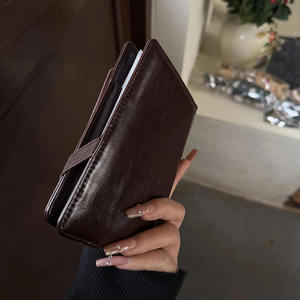 Custom Dark Brown PU Leather Multifunctional Travel <b>Wallet</b> Anti-Theft Card Passport Holder Certificate Storage Air Ticket <b>Wallet</b> - Product Image 3
