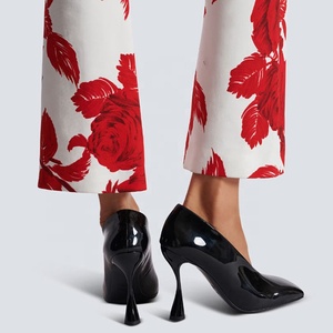 Escarpins personnalisés à talons hauts pour femme, chaussures d'été chic à patchwork, bout carré sur talon aiguille - Product Image 4