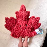 Poupée en peluche super douce Feuille d'érable exclusive au Canada avec rembourrage en coton PP – Cadeau d'automne mignon et réconfortant pour bébés