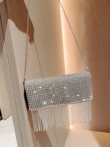 2026 trending Luxury <b>Sparkly</b> Bling Evening Bags Rhinestone Crossbody Bag with Tassel Women Rhinestone Clutch Purse Sac Tendance - Product Image 4