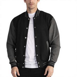 <b>Men's</b> Regular Sleeve Varsity Baseball Coat Formal <b>Fleece</b> <b>Jacket</b> Winter Plain Dyed Breathable Quick Dry 100% Polyester - Product Image 4