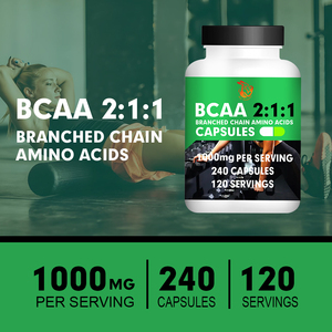 Suplemento para el Cuidado de la Salud, Cápsulas de BCAA para Energía y Resistencia, Mejora el Rendimiento, Cápsulas de Aminoácidos de Cadena Ramificada - Product Image 2