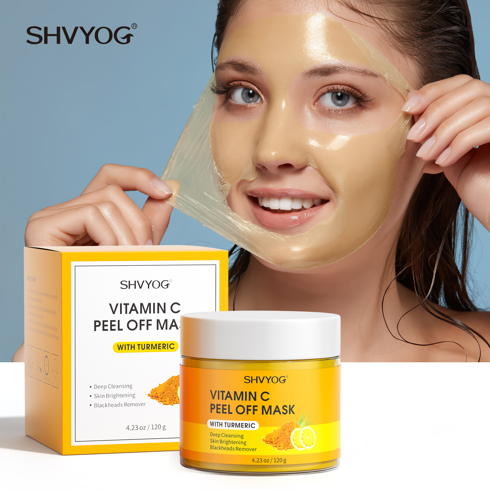 Natural Turmeric Vitamin C Face Mud Cleansing Mask Moisturizing