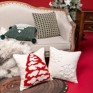 Christmas Tree Pattern Chenille Cushion Covers 45x45Cm Embroidered Square <b>Pillow</b> <b>Cases</b> For Living Room Home Decor - Product Image 4