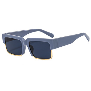 Lunettes de soleil tendance 2022 UV400 en PC léger, monture épaisse en D, verres transparents, haute qualité, blanc, bleu, rouge, vert - Product Image 2