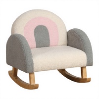 Fauteuil à bascule en bois pour enfants, style scandinave contemporain, arc-en-ciel, écologique, confortable, pour salle de jeux, artisanat Pindel, 1 place