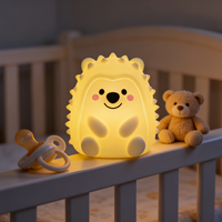Lampe de nuit portable pour bébé en silicone souple rechargeable, décoration kawaii pour chambre d'enfant, mignonne lampe de nuit hérisson pour enfants, cadeaux pour enfants