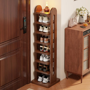 Multi Layer Solid Wood <b>Shoe</b> Rack <b>Space</b> <b>Saving</b> Narrow Entrance Home Use Sneakers High Heels <b>Storage</b> Organizer - Product Image 1