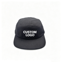 Topi Camper 5 Panel Logo Kustom, Topi Berbahan Katun dengan Tali Pengikat yang Dapat Disesuaikan, Topi Berpinggiran Datar Kustom untuk Pria Wanita, Topi Olahraga Grosir