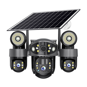 Caméra de surveillance extérieure sans fil solaire V380 WiFi triple avec interphone vocal et stockage cloud 4G - Product Image 2