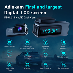 ADINKAM 4K Car DVR Cámara de salpicadero delantera y trasera con visión nocturna y control de voz Black Box Video Recorder para una conducción segura - Product Image 2