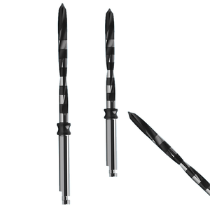 Bor bedah gigi Stainless Steel, instrumen bedah gigi implan gigi irigasi eksternal, mata bor gigi dilapisi hitam - Product Image 2