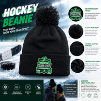 Bonnet à revers décoré d'appliques personnalisées et de pompons, 100% acrylique, unisexe, motif rayé, pour les sports d'hiver et un usage décontracté