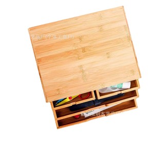 <b>Solid</b> <b>Wood</b> <b>Desk</b> Storage Box Drawer Style Three Layer Organizer For Office Documents And Supplies - Product Image 2