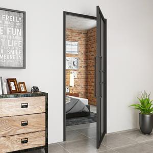 باب داخلي على الطراز الفرنسي ، لون أسود شفاف من الداخل - Product Image 5