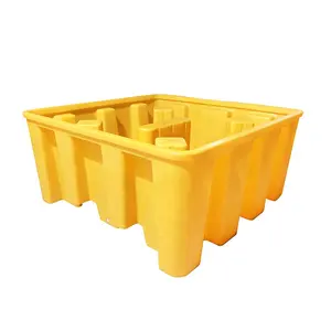 2-Drum Pallet Com Recipiente Derramamento Óculos De Segurança De Armazenamento De Perfil Baixo Produto De Contenção 4 Tambor