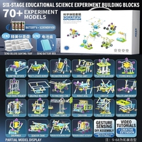 Kit de blocs de construction STEM pour plus de 40 expériences, alimenté par piles, ensemble d'exploration scientifique DIY, jouets d'ingénierie pour enfants