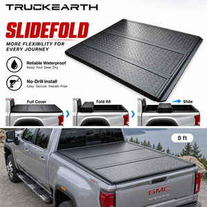 GMC Sierra 3500HD Sliding Tri Fold Tonneau Cover for 8 ft Bed Hard Folding Aluminum Truck Bed Cover and Sliding Rail System - Product Image 1
