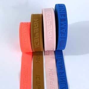 Bande élastique personnalisée en nylon tissé avec logo en relief, jacquard brodé pour vêtements - Product Image 2
