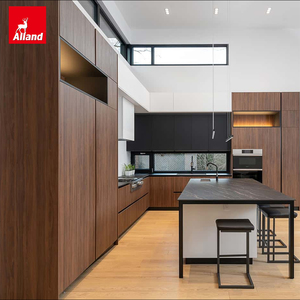 Armoire <span class=keywords><strong>de</strong></span> rangement modulaire sans cadre en bois Allandgroup, finition noyer foncé, gain <span class=keywords><strong>de</strong></span> place, pour projets <span class=keywords><strong>de</strong></span> cuisine - Product Image 5