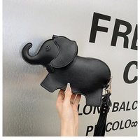Sac à dos mini en PU original et tendance, nouveau modèle éléphant, style dessin animé, à bandoulière unique, fermeture éclair, forme unique pour filles, en polyester