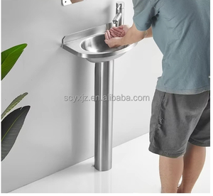<span class=keywords><strong>Lavabo</strong></span> a colonna moderno per piccoli appartamenti con scarico, <span class=keywords><strong>in</strong></span> <span class=keywords><strong>acciaio</strong></span> inossidabile 304 lucidato, a foro singolo per <span class=keywords><strong>bagno</strong></span> - Product Image 3