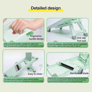 Mandoline manuelle en acier inoxydable <span class=keywords><strong>Presse</strong></span> à main Coupeur de légumes et de tomates Hachoir Dicer et coupeur de légumes en plastique - Product Image 5