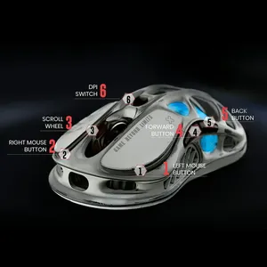 Gravastar Kwik M1 Pro26000 Dpi Battle Versleten Edition-Zilvermist Magnesiumlegering Pro Gaming Muis Met Zeer Nauwkeurige Tracking