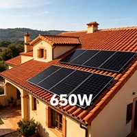 Panneau Solaire Monocristallin 485W 600W 650W 400W 450W pour Système Hors Réseau avec Batterie et Kit Onduleur Hybride pour Alimentation des Cabanes Éloignées