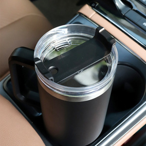 Stainless Steel Tumbler 40oz Insulated With Handle For Car Travel Black - Product Image 1