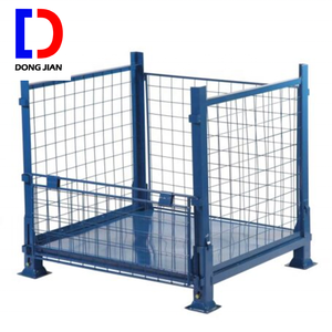 Conteneurs en treillis métallique pliables empilables de stockage industriel DJ <span class=keywords><strong>Cage</strong></span> à palettes pliable avec feuille de plastique pour pièces automobiles - Product Image 1