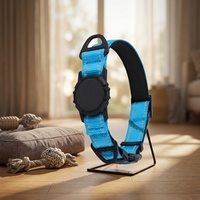 Collier GPS pour chien TagME Airtag, imperméable, réfléchissant, en nylon, avec support pour animaux de compagnie, rembourrage doux, double anneaux en D, pour petits chiens, Bluetooth/WiFi, LED