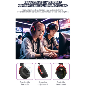 <span class=keywords><strong>Casque</strong></span> de jeu sans fil JINMS V9 <span class=keywords><strong>PRO</strong></span> Tri-mode, son surround 7.1, <span class=keywords><strong>casque</strong></span> <span class=keywords><strong>gamer</strong></span> RGB, batterie 150H, haut-parleur 40mm pour PCPS5 OEM/ODM - Product Image 5