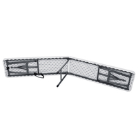 Prix de gros promotionnel rectangulaire 6FT pliant en deux plastique réglable blanc Camping industriel Table de banc de stockage